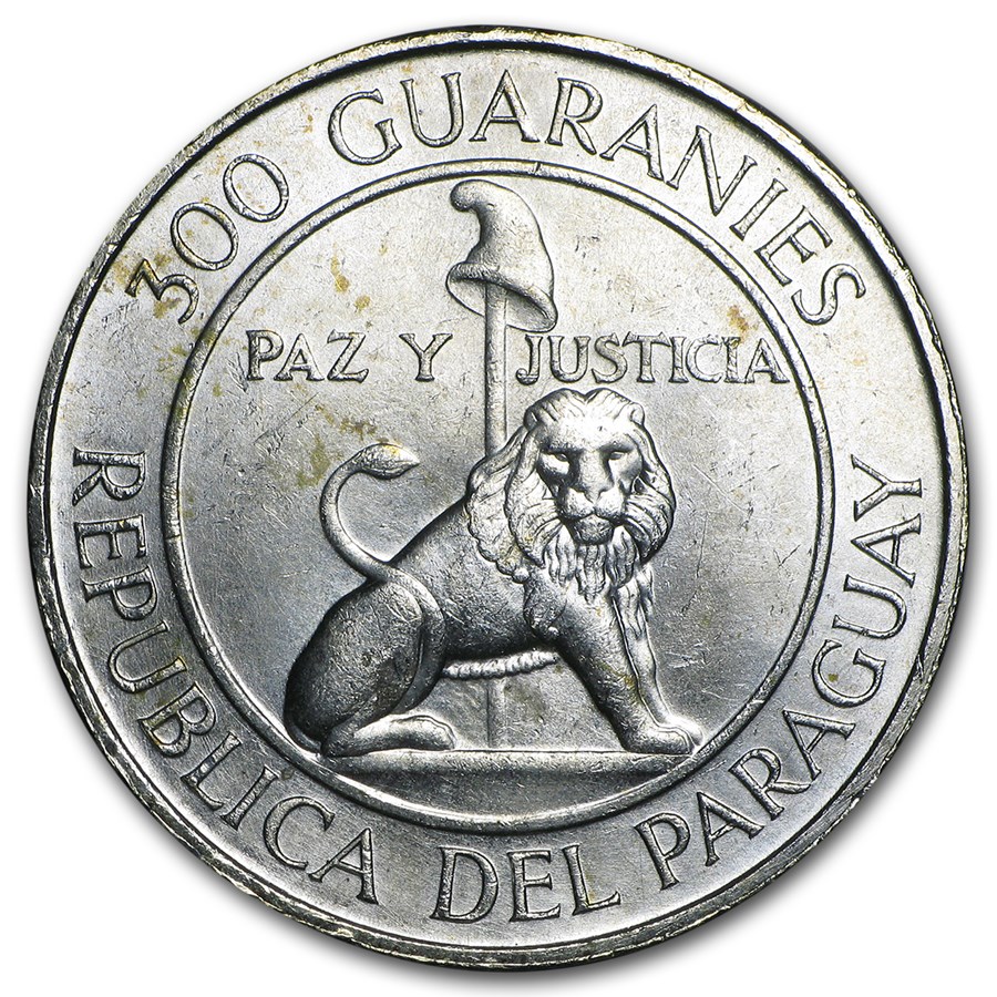 1968 Paraguay Silver 300 Guaranies Stroessner BU
