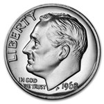 1968 Roosevelt Dime 50-Coin Roll BU