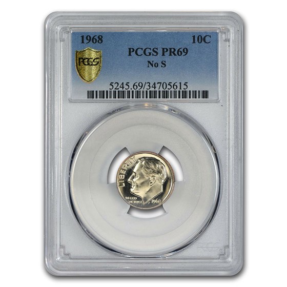 1968 Roosevelt Dime PR-69 PCGS (No S) 1968 Roosevelt Dime PR-69 PCGS (No S)