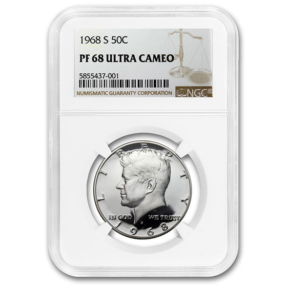 1968-S Kennedy Half Dollar PF-68 UCAM NGC 1968-S Kennedy Half Dollar PF-68 UCAM NGC