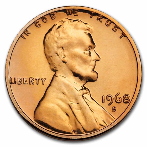 1968-S Lincoln Cent Gem Proof (Red) 1968-S Lincoln Cent Gem Proof (Red)