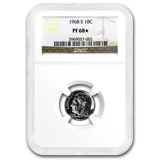 1968-S Roosevelt Dime PF-68* NGC 1968-S Roosevelt Dime PF-68* NGC