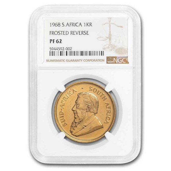 1968 South Africa 1 oz Gold Krugerrand PF-62 NGC (Frosted Rev) 1968 South Africa 1 oz Gold Krugerrand PF-62 NGC (Frosted Rev)