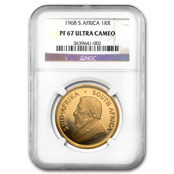 1968 South Africa 1 oz Gold Krugerrand PF-67 NGC 1968 South Africa 1 oz Gold Krugerrand PF-67 NGC