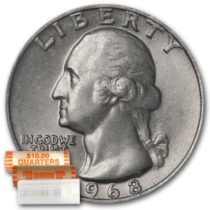 1968 Washington Quarter 40-Coin Roll BU 1968 Washington Quarter 40-Coin Roll BU