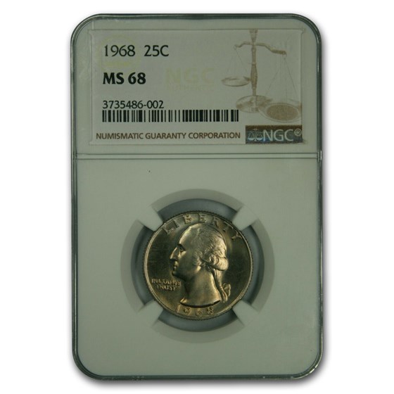 1968 Washington Quarter MS-68 NGC 1968 Washington Quarter MS-68 NGC