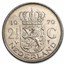 1969-1980 Netherlands Nickel 2 1/2 Gulden Juliana I Avg Circ