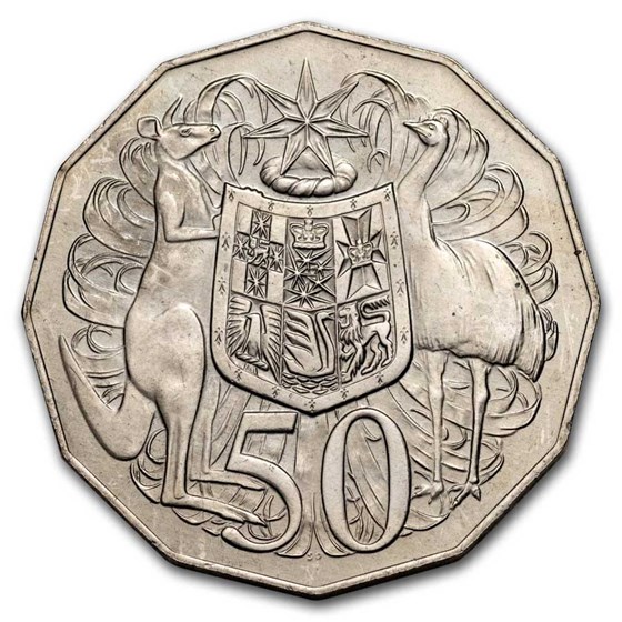 1969-1984 Australia Dodecagonal 50 Cent Elizabeth II BU 1969-1984 Australia Dodecagonal 50 Cent Elizabeth II BU