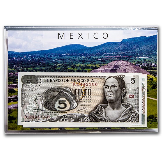 1969-1985 Mexico 5-1000 Pesos Banknote Set Unc 1969-1985 Mexico 5-1000 Pesos Banknote Set Unc