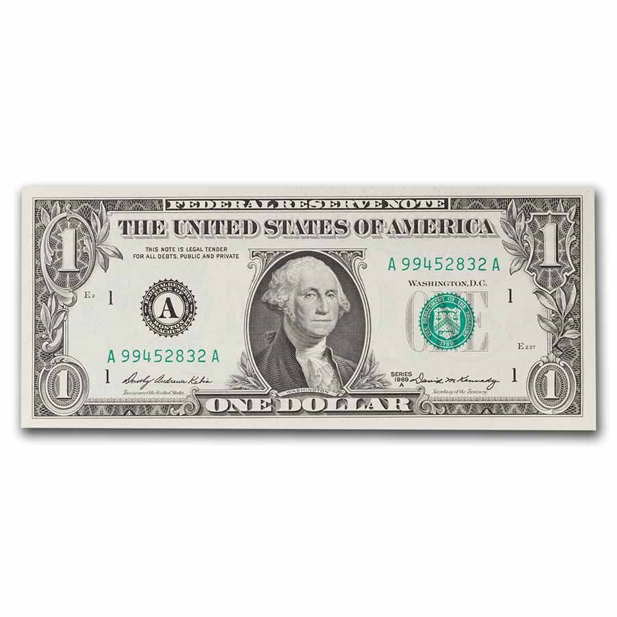 1969-A (A-Boston) $1.00 FRN CU (Fr#1904-A)