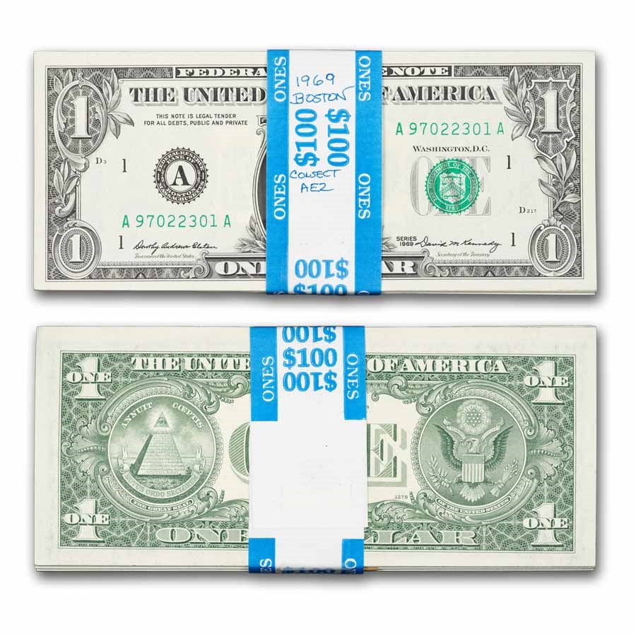 1969 (A-Boston) $1.00 FRN CU (Fr#1903-A), 100 consecutive