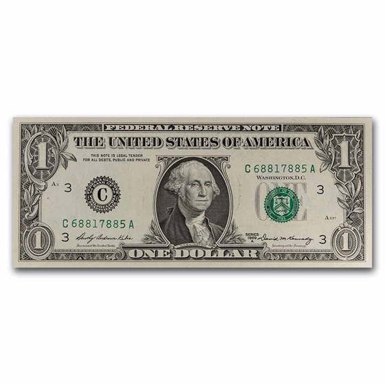 1969-A (C-Philadelphia) $1.00 FRN CU (Fr#1904-C)