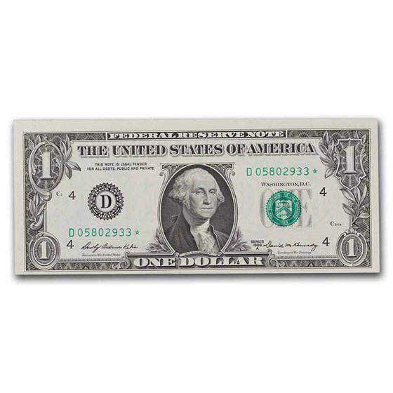 1969-A* (D-Cleveland) $1.00 FRN CU (Fr#1904-D*) Star Note!