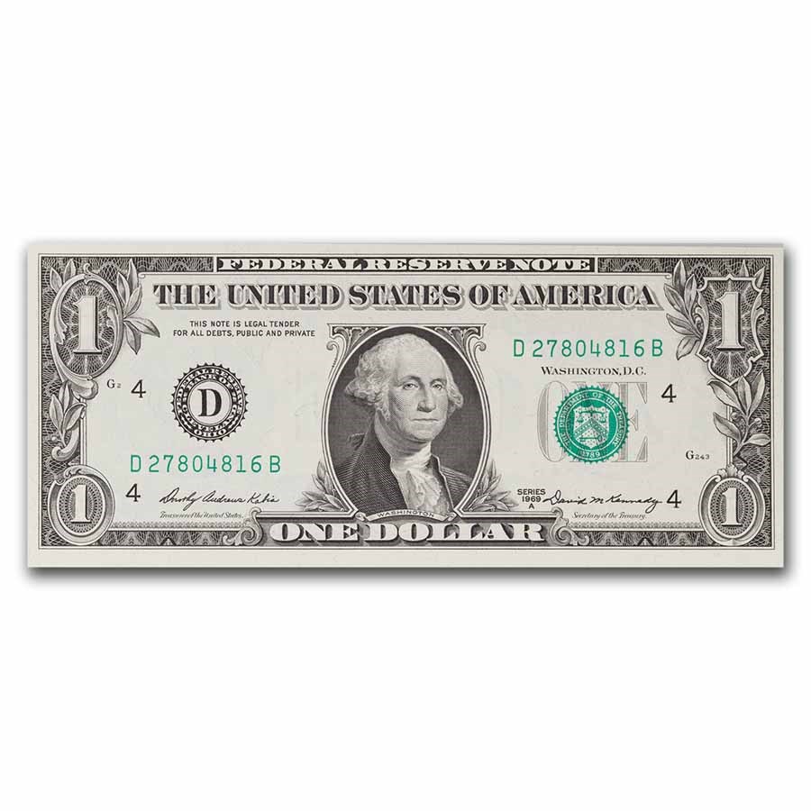 1969-A (D-Cleveland) $1.00 FRN CU (Fr#1904-D)