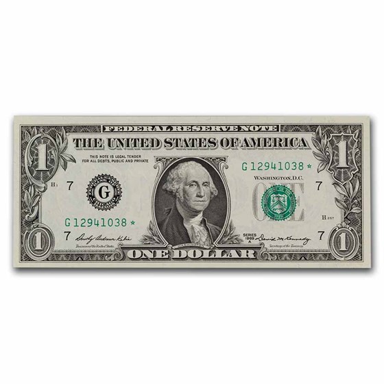 1969-A* (G-Chicago) $1 FRN CU (Fr#1904-E*) Star Note 1969-A* (G-Chicago) $1 FRN CU (Fr#1904-E*) Star Note