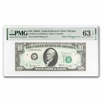 1969-A (G-Chicago) $10 FRN CU-63 EPQ PMG (Fr#1970-K) Offset Error