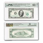 1969-A (G-Chicago) $10 FRN CU-63 EPQ PMG (Fr#1970-K) Offset Error