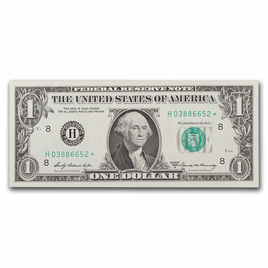 1969-A* (H-St. Louis) $1.00 FRN CU (Fr#1904-H*) Star Note!
