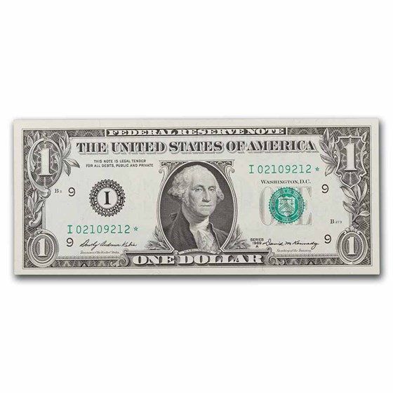 1969-A* (I-Minneapolis) $1.00 FRN CU (Fr#1904-I*) Star Note!