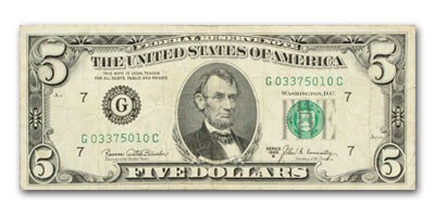 1969-B $5.00 FRN Average Circ 1969-B $5.00 FRN Average Circ