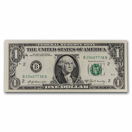 1969-B (B-New York) $1.00 FRN CU (Fr#1905-B) 1969-B (B-New York) $1.00 FRN CU (Fr#1905-B)
