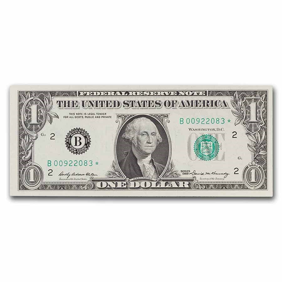 1969* (B-New York) $1.00 FRN CU (Fr#1903-B*) Star Note!