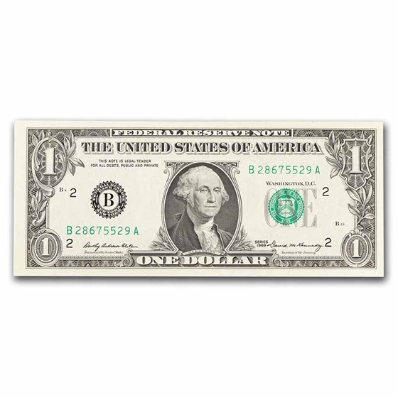 1969 (B-New York) $1.00 FRN CU (Fr#1903-B)