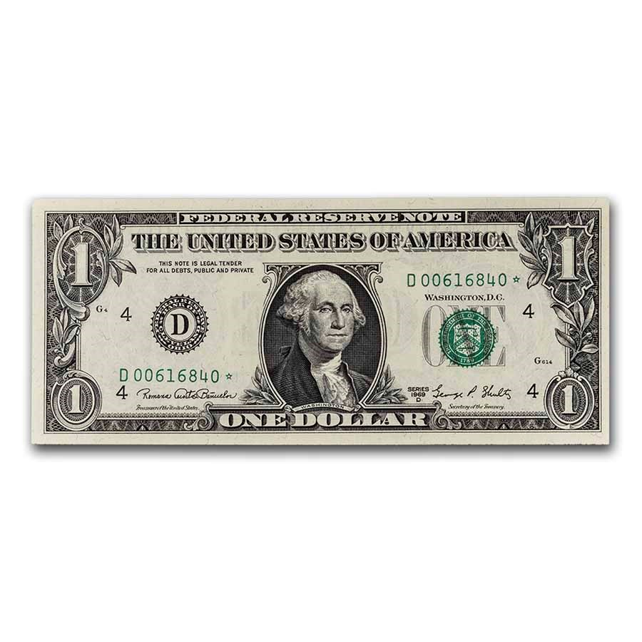 1969-C* (D-Cleveland) $1 FRN CU (Fr#1906-D*) Star Note