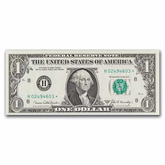 1969-C* (H-St. Louis) $1.00 FRN CU (Fr#1906-H*) Star Note!