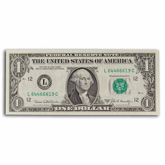1969-C (L-San Francisco) $1.00 FRN CU (Fr#1906-L)