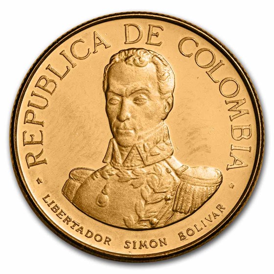 1969 Columbia Gold 100 Pesos Battle of Boyaca Proof 1969 Columbia Gold 100 Pesos Battle of Boyaca Proof