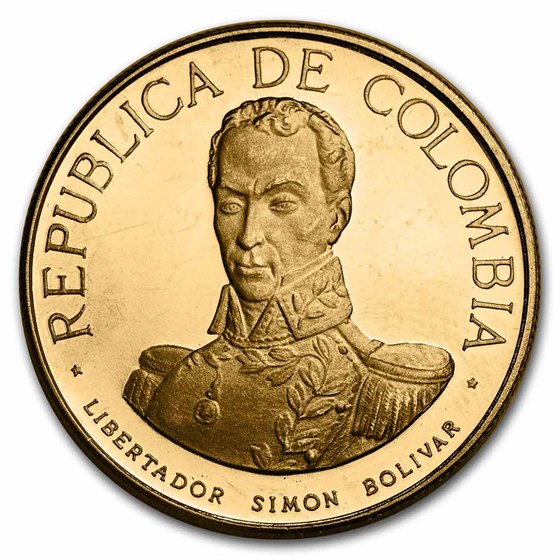 1969 Columbia Gold 200 Pesos Battle of Boyaca Proof 1969 Columbia Gold 200 Pesos Battle of Boyaca Proof