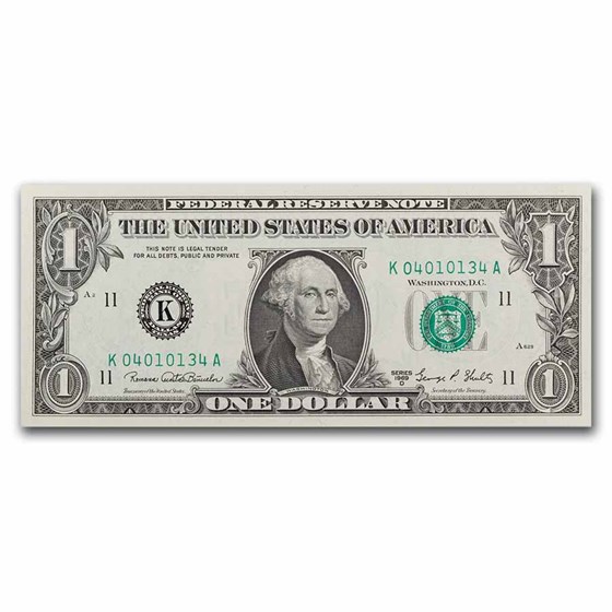 1969-D (K-Dallas) $1.00 FRN CU (Fr#1907-K) 1969-D (K-Dallas) $1.00 FRN CU (Fr#1907-K)