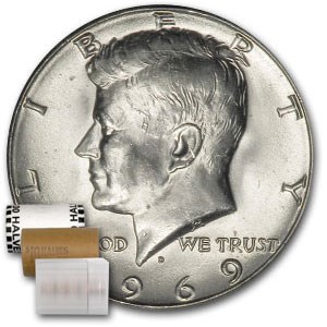 1969-D Kennedy Half Dollar 20-Coin Roll BU 1969-D Kennedy Half Dollar 20-Coin Roll BU