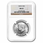 1969-D Kennedy Half Dollar MS-65 NGC