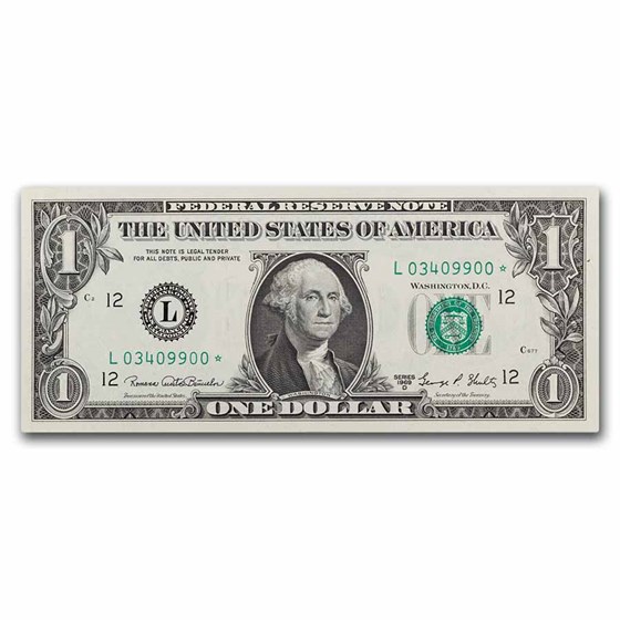 1969-D* (L-San Francisco) $1.00 FRN CU (Fr#1907-L*) Star Note!