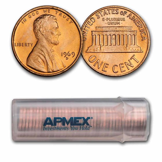 1969-D Lincoln Cent 50-Coin Roll BU 1969-D Lincoln Cent 50-Coin Roll BU