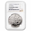1969-FM NI Tunisia Proof Silver 1 Dinar Hannibal PF-69 NGC