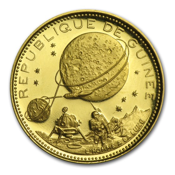 1969 Guinea Gold 2000 Francs Man on the Moon Proof