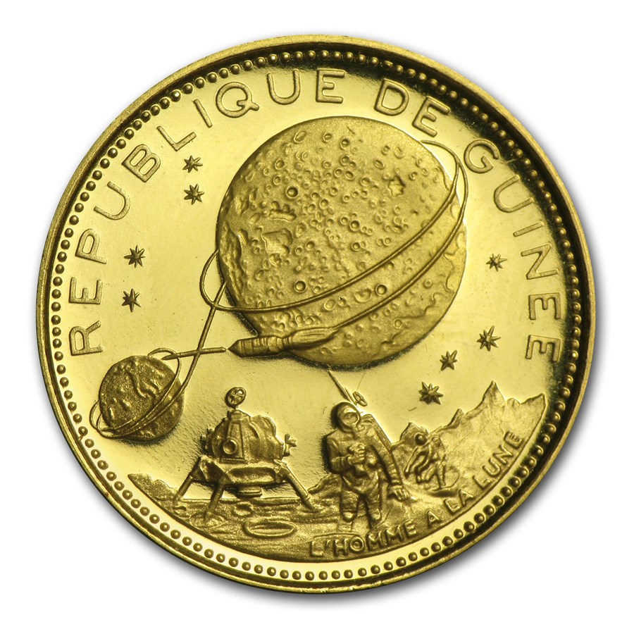 1969 Guinea Gold 2000 Francs Man on the Moon Proof
