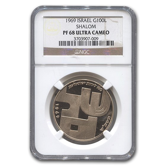 1969 Israel Gold 100 Lirot PF-68 NGC 1969 Israel Gold 100 Lirot PF-68 NGC