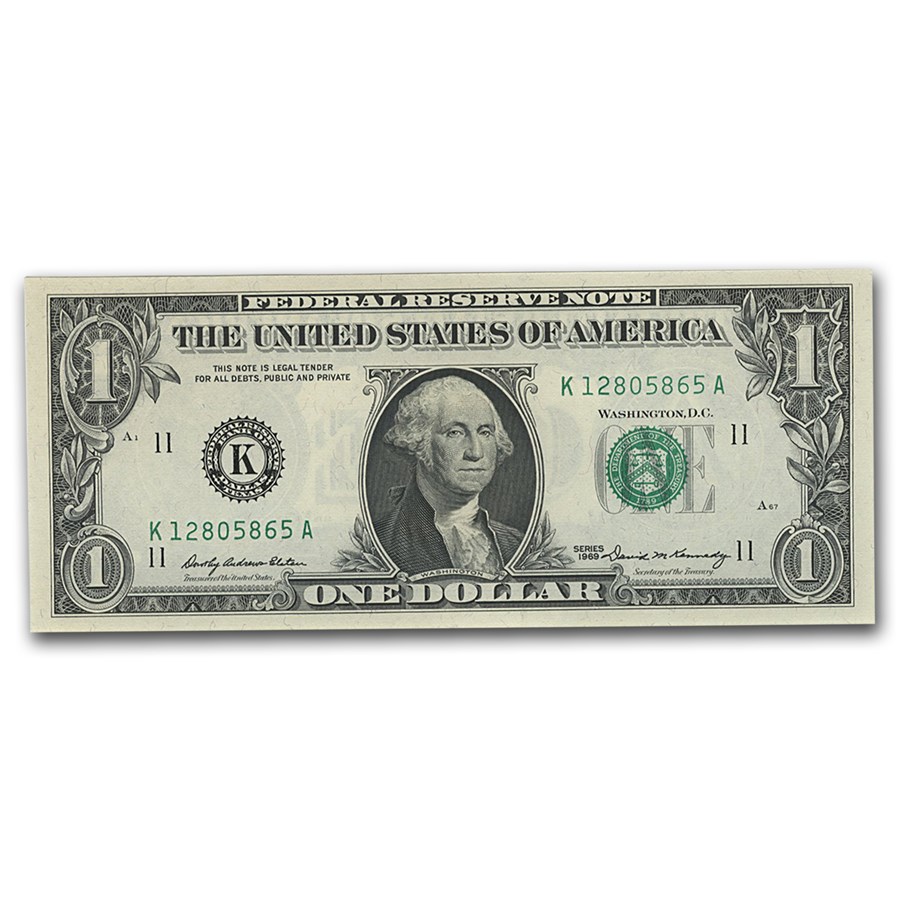 1969 (K-Dallas) $1.00 FRN CU (Fr#1903-K)