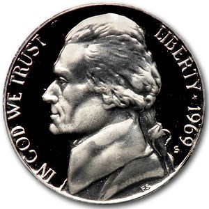 1969-S Jefferson Nickel Gem Proof 1969-S Jefferson Nickel Gem Proof