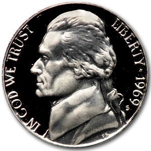 1969-S Jefferson Nickel Gem Proof