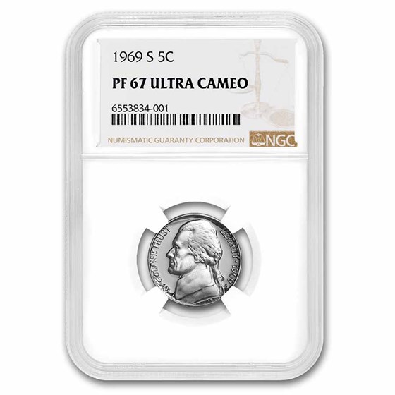 1969-S Jefferson Nickel PF-67 UCAM NGC 1969-S Jefferson Nickel PF-67 UCAM NGC