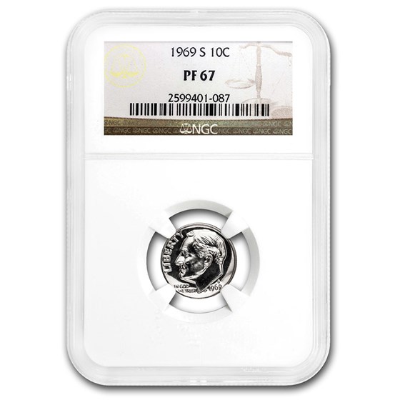 1969-S Roosevelt Dime PF-67 NGC 1969-S Roosevelt Dime PF-67 NGC