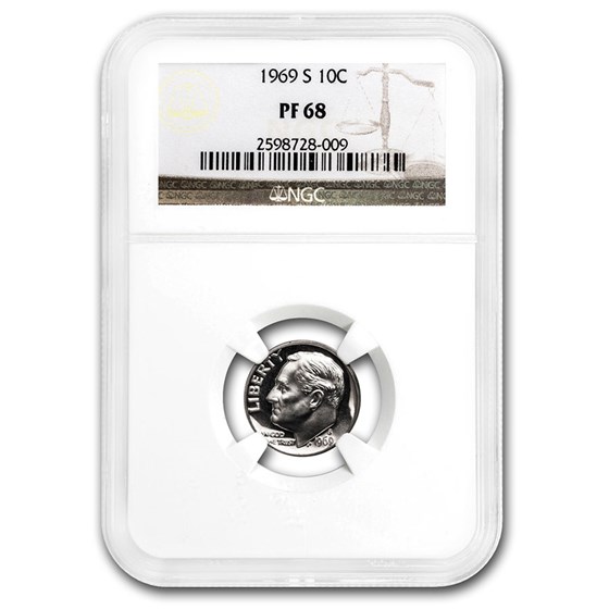 1969-S Roosevelt Dime PF-68 NGC 1969-S Roosevelt Dime PF-68 NGC