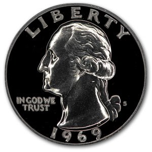 1969-S Washington Quarter Gem Proof 1969-S Washington Quarter Gem Proof