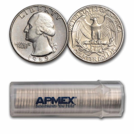 1969 Washington Quarter 40-Coin Roll BU 1969 Washington Quarter 40-Coin Roll BU