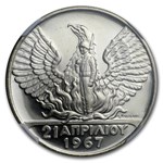 (1970) 1967 Revolution Greece Silver 50 Drachmai MS-67 NGC